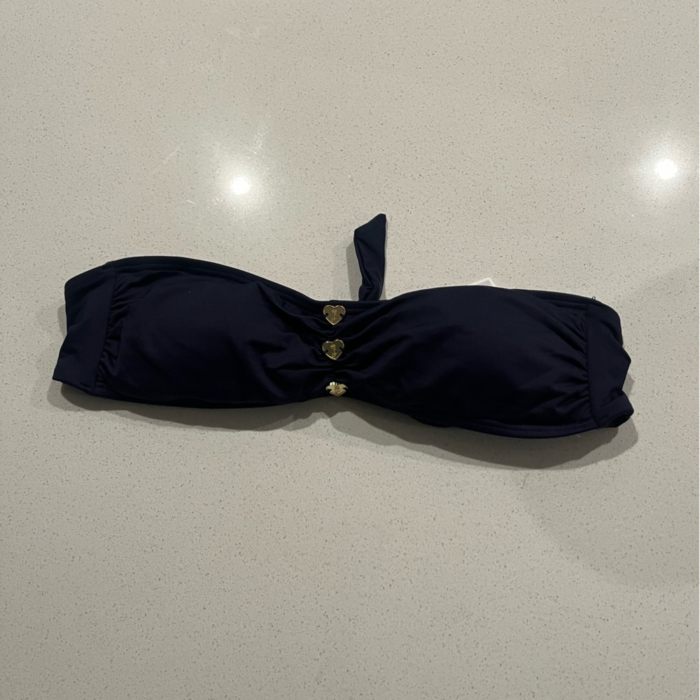 Juicy Couture Button Bandeau Bikini Top Regal Size S